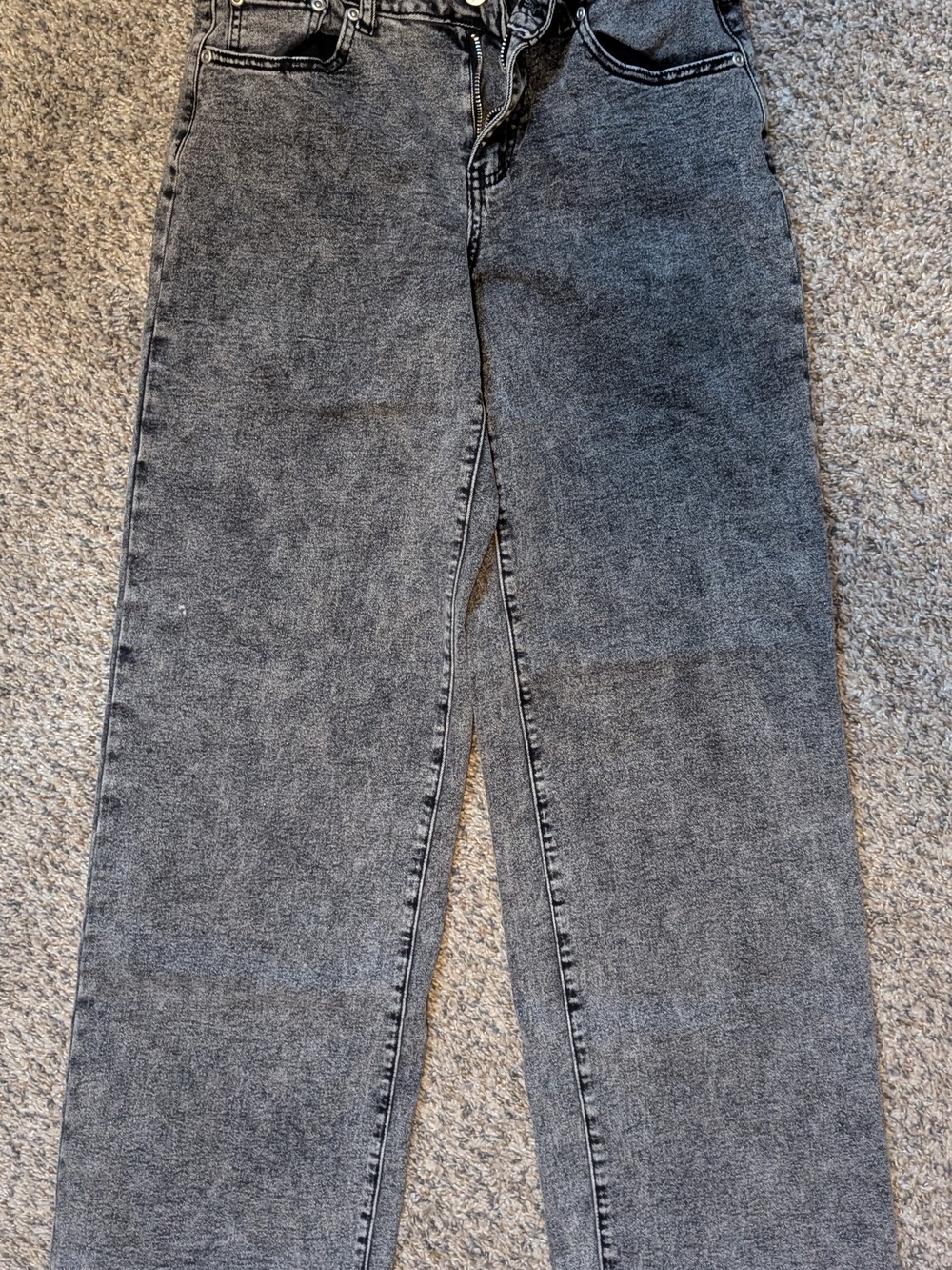 Girls Zoe Brand Grey Straight-Leg Jeans - Acid Wash Finish